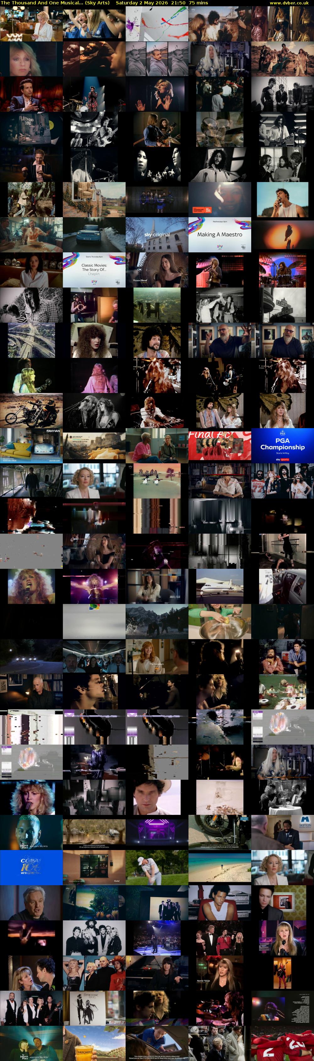 The Thousand And One Musical... (Sky Arts) Saturday 2 May 2026 21:50 - 23:05