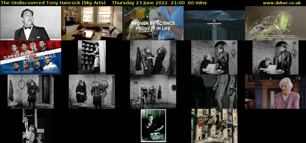 The Undiscovered Tony Hancock (Sky Arts) Thursday 23 June 2022 21:00 - 22:00