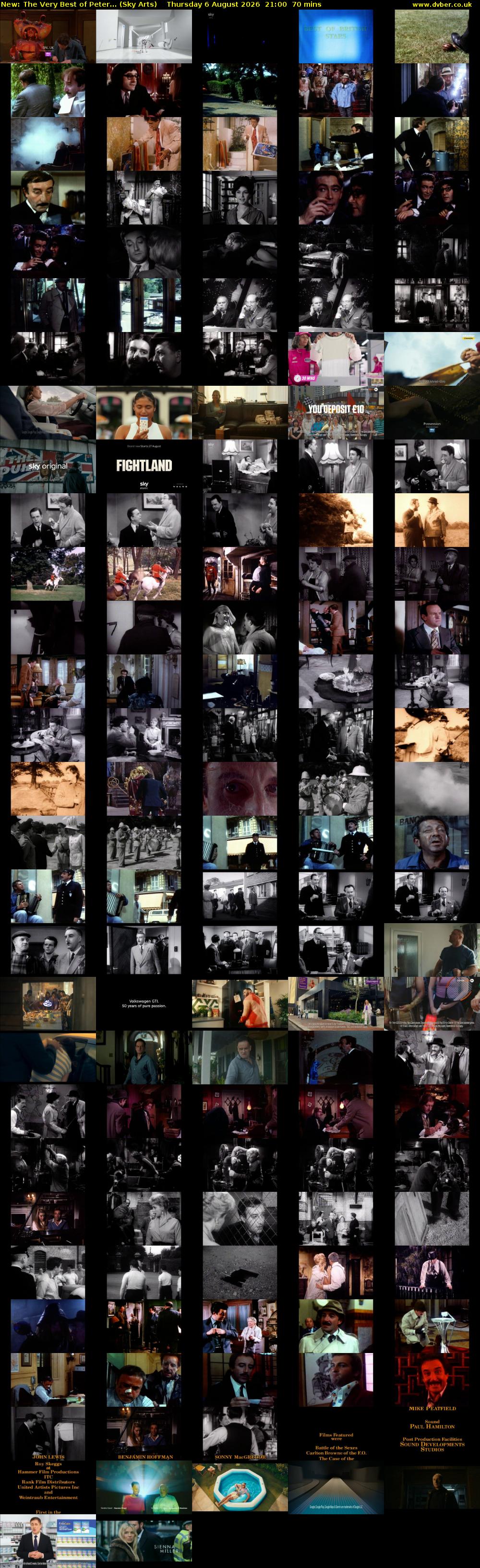 The Very Best of Peter... (Sky Arts) Thursday 6 August 2026 21:00 - 22:10