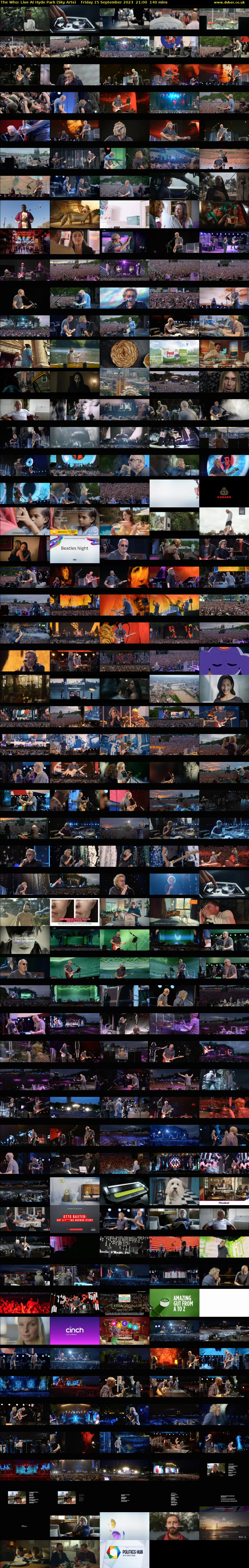 The Who: Live At Hyde Park (Sky Arts) Friday 15 September 2023 21:00 - 23:20