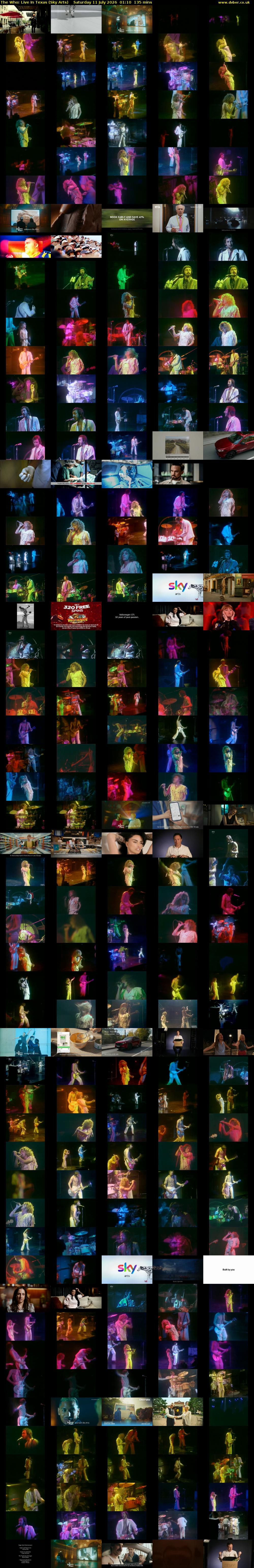 The Who: Live In Texas (Sky Arts) Saturday 11 July 2026 01:10 - 03:25