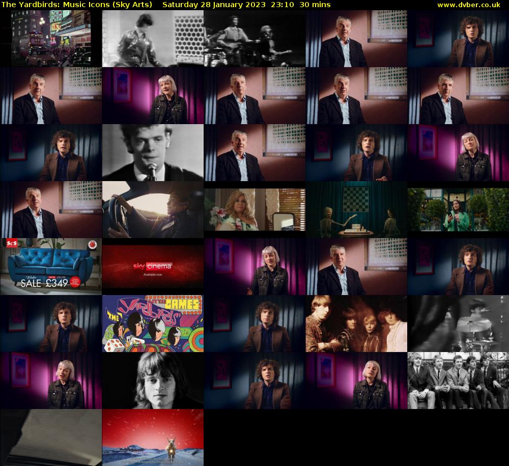 The Yardbirds: Music Icons (Sky Arts) Saturday 28 January 2023 23:10 - 23:40