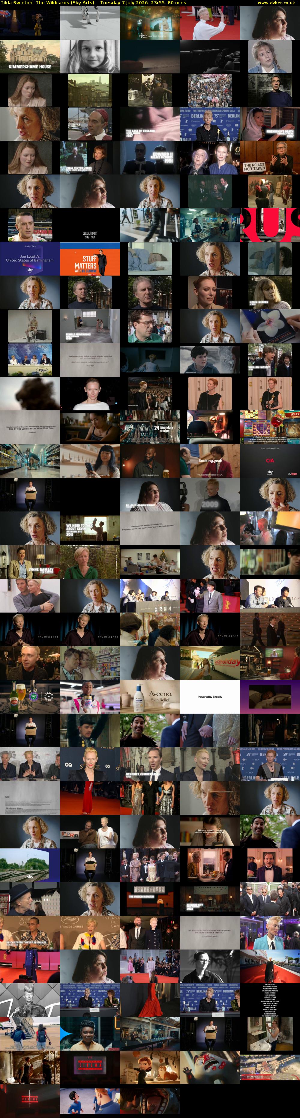 Tilda Swinton: The Wildcards (Sky Arts) Tuesday 7 July 2026 23:55 - 01:15