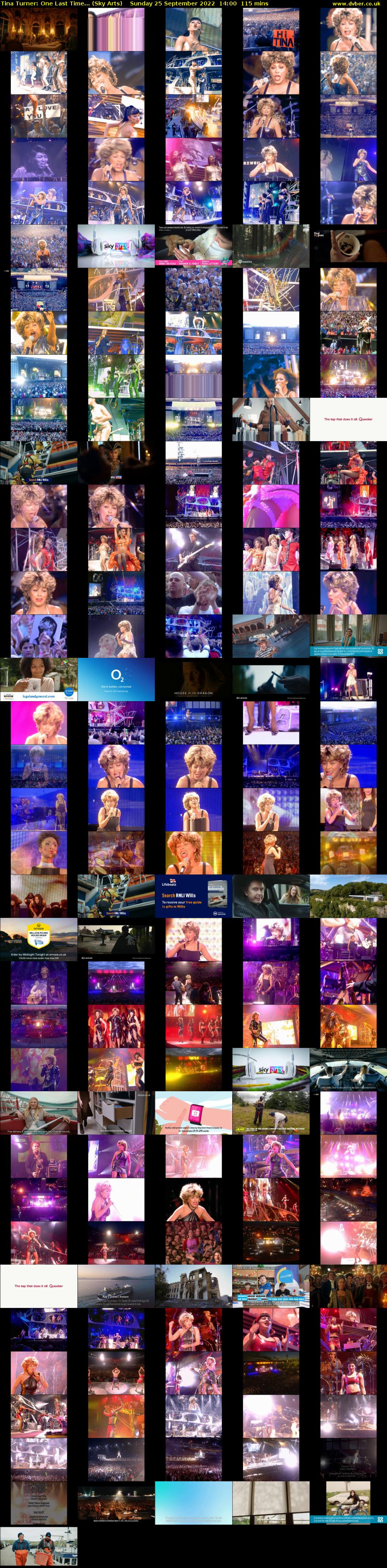 Tina Turner: One Last Time... (Sky Arts) Sunday 25 September 2022 14:00 - 15:55