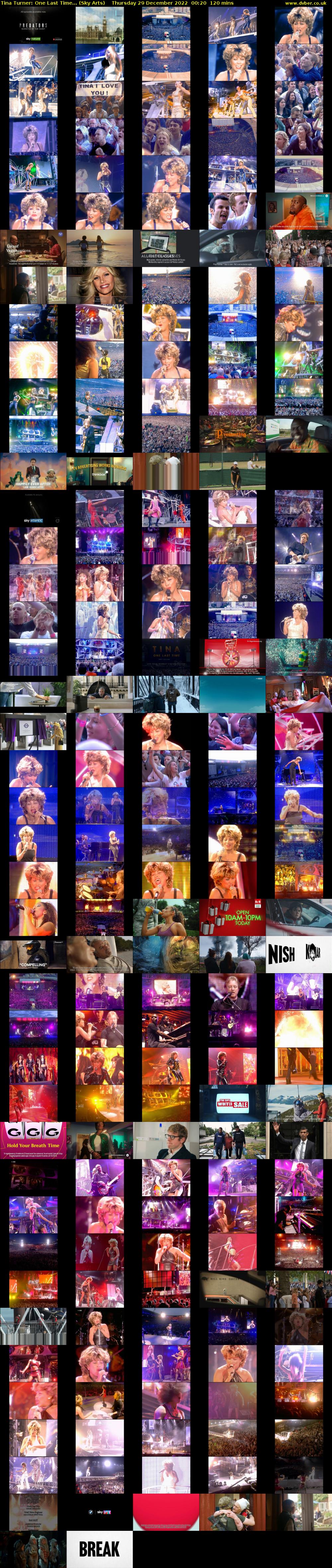 Tina Turner: One Last Time... (Sky Arts) Thursday 29 December 2022 00:20 - 02:20