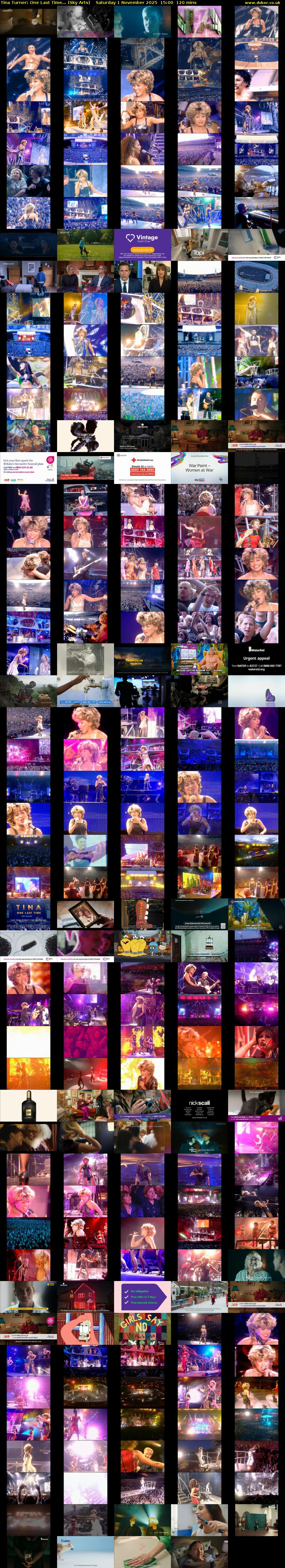 Tina Turner: One Last Time... (Sky Arts) Saturday 1 November 2025 15:00 - 17:00