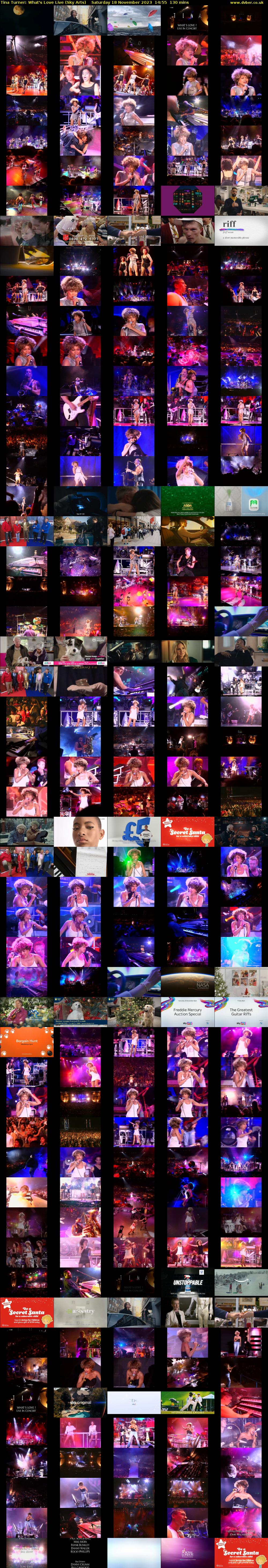 Tina Turner: What's Love Live (Sky Arts) Saturday 18 November 2023 14:55 - 17:05