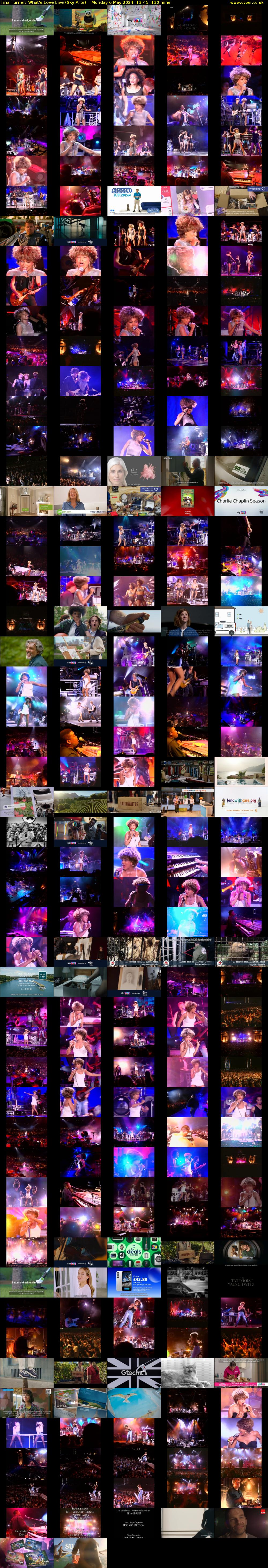 Tina Turner: What's Love Live (Sky Arts) Monday 6 May 2024 13:45 - 15:55