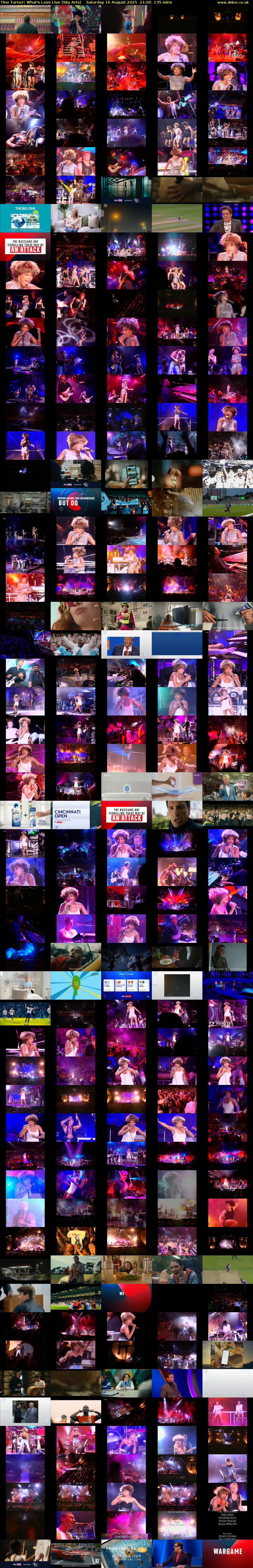 Tina Turner: What's Love Live (Sky Arts) Saturday 16 August 2025 21:00 - 23:15