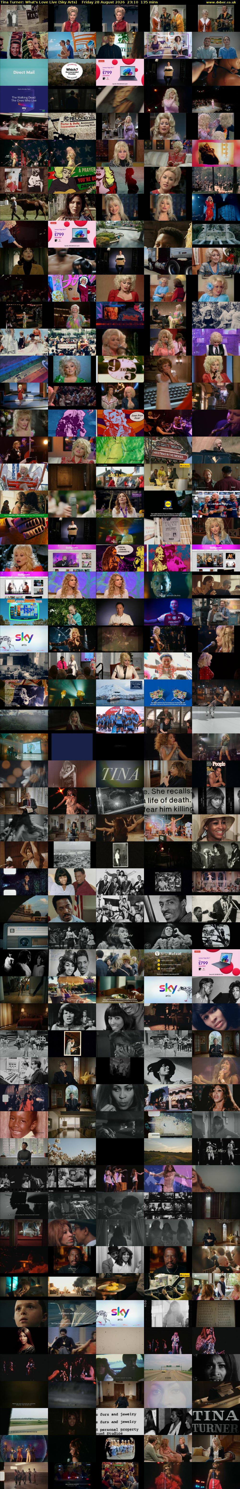 Tina Turner: What's Love Live (Sky Arts) Friday 28 August 2026 23:10 - 01:25