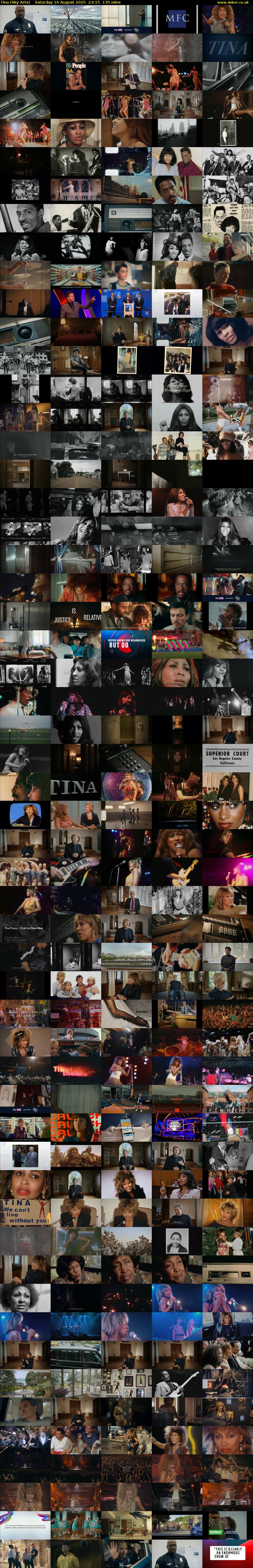 Tina (Sky Arts) Saturday 16 August 2025 23:15 - 01:30