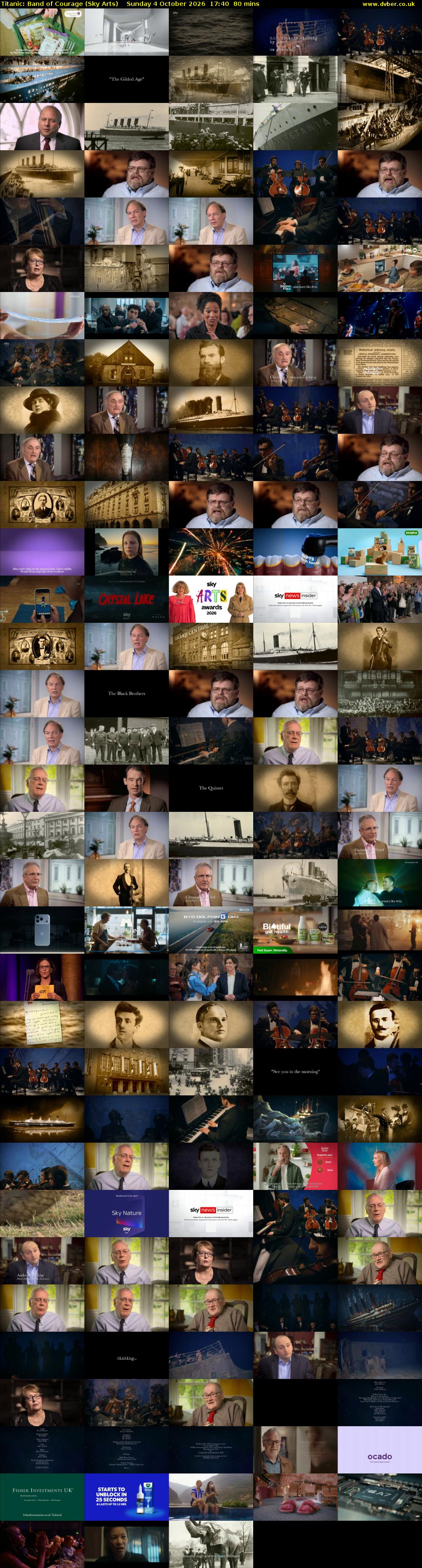 Titanic: Band of Courage (Sky Arts) Sunday 4 October 2026 17:40 - 19:00