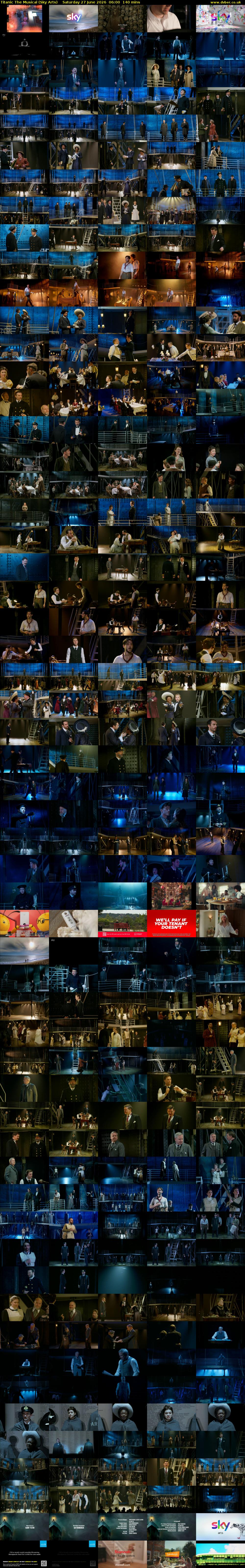 Titanic The Musical (Sky Arts) Saturday 27 June 2026 06:00 - 08:20