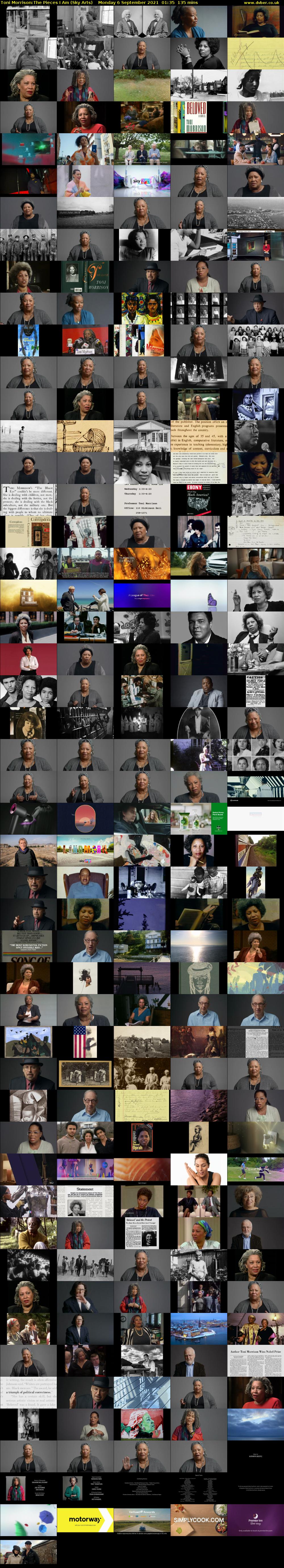 Toni Morrison:The Pieces I Am (Sky Arts) Monday 6 September 2021 02:35 - 04:50