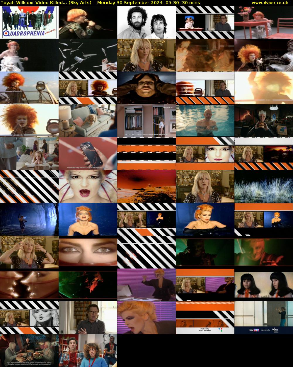 Toyah Willcox: Video Killed... (Sky Arts) Monday 30 September 2024 05:30 - 06:00