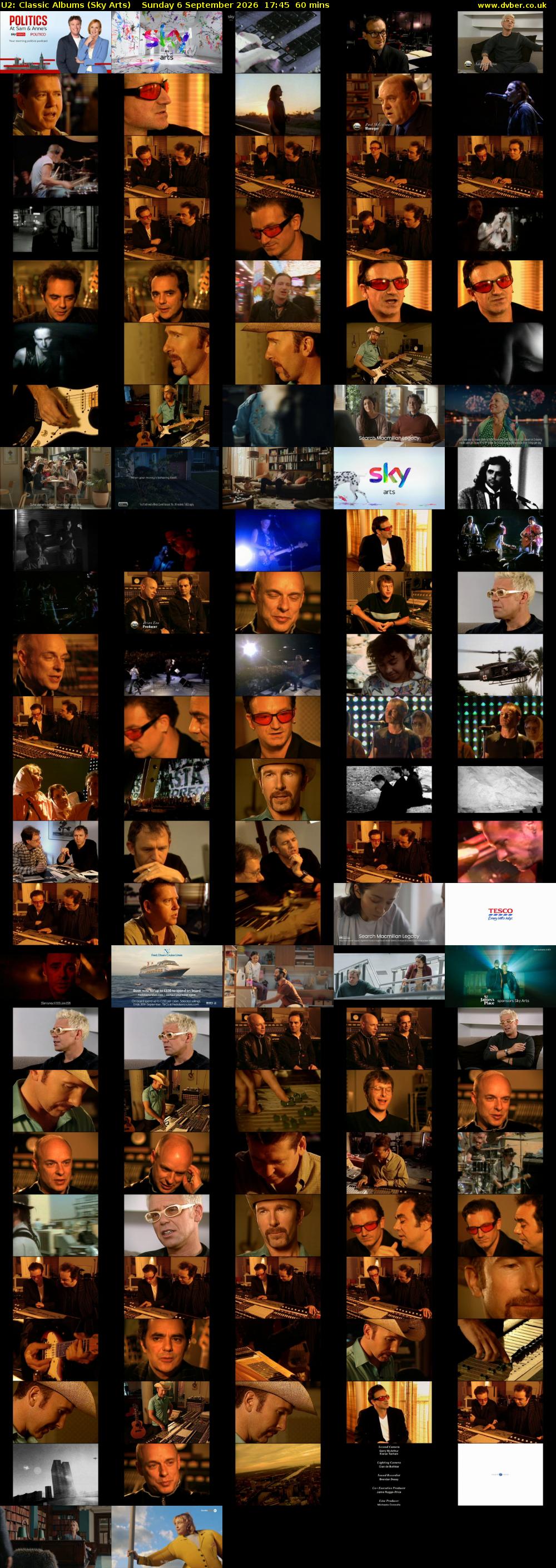 U2: Classic Albums (Sky Arts) Sunday 6 September 2026 17:45 - 18:45