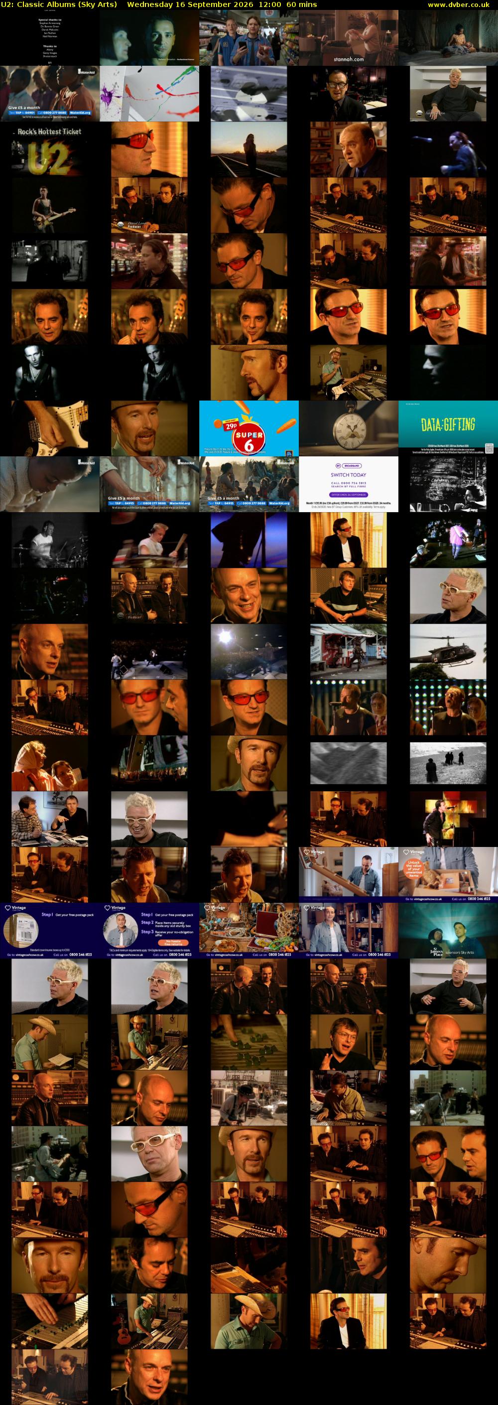 U2: Classic Albums (Sky Arts) Wednesday 16 September 2026 12:00 - 13:00