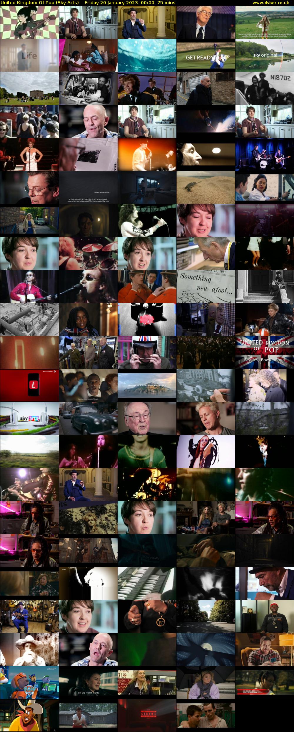 United Kingdom Of Pop (Sky Arts) Friday 20 January 2023 00:00 - 01:15