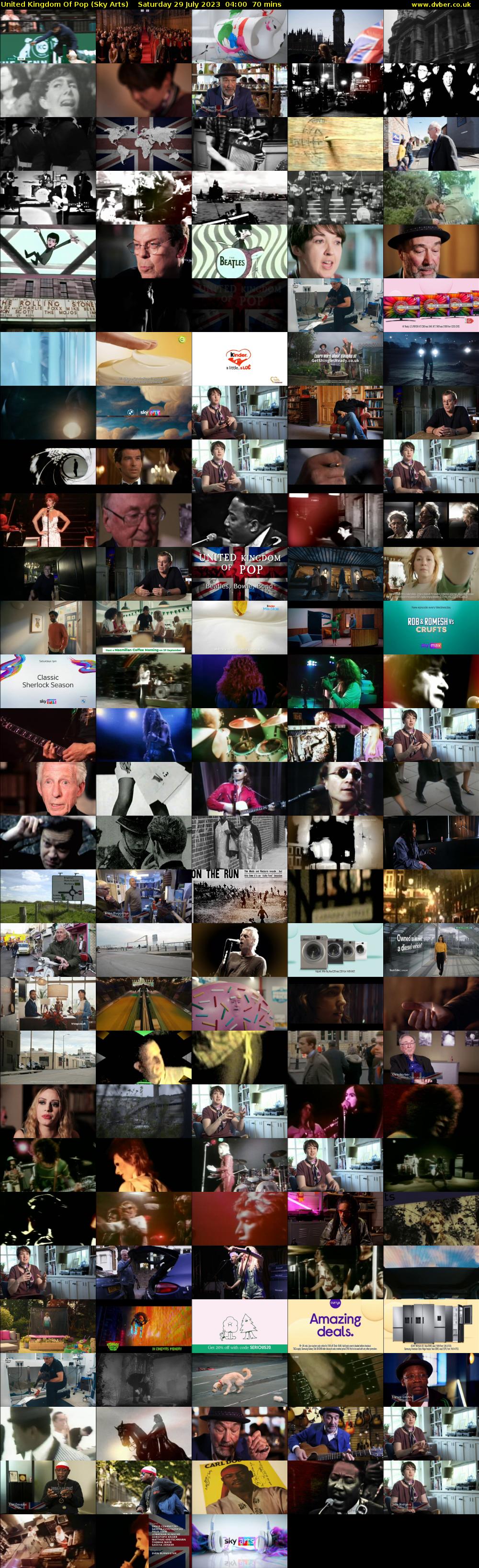 United Kingdom Of Pop (Sky Arts) Saturday 29 July 2023 04:00 - 05:10