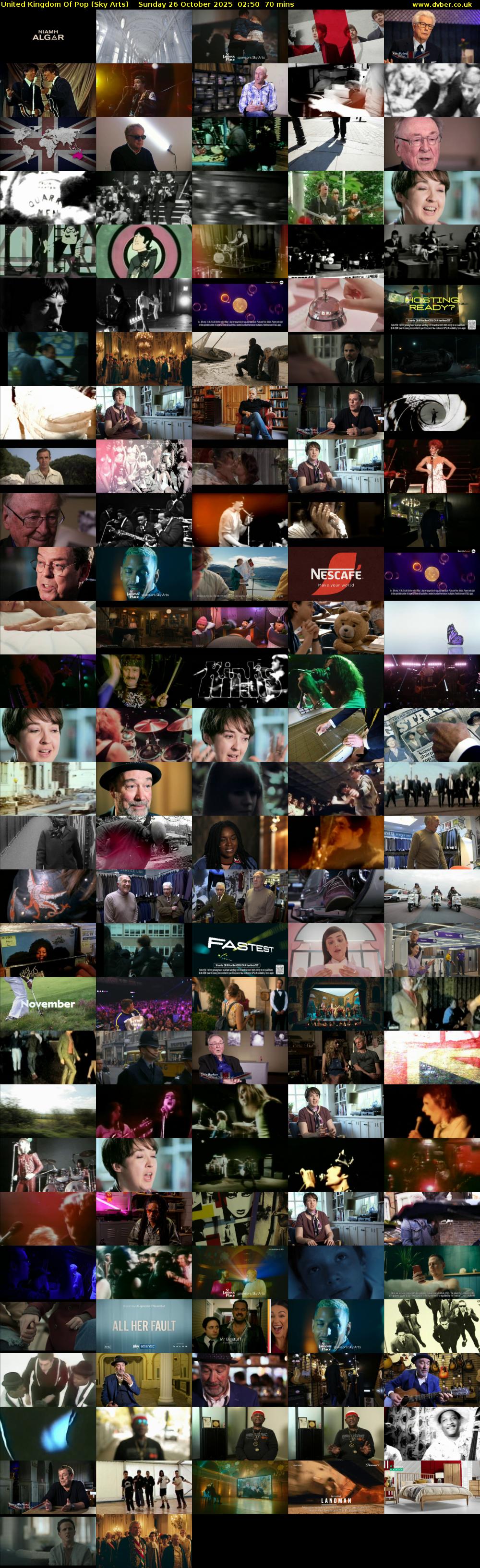 United Kingdom Of Pop (Sky Arts) Sunday 26 October 2025 02:50 - 04:00