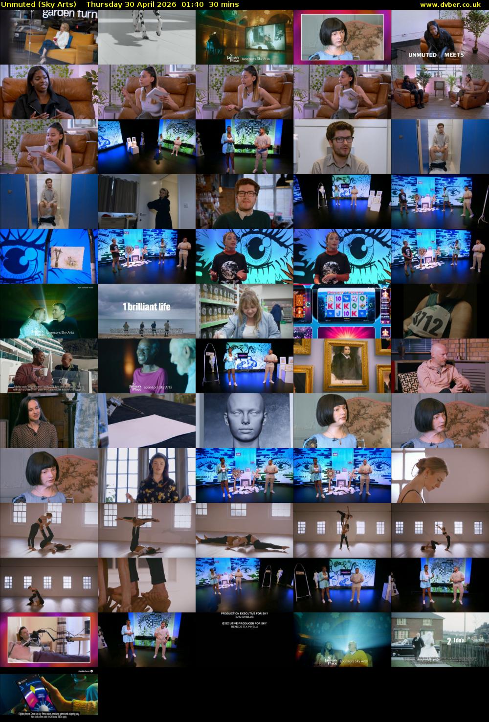 Unmuted (Sky Arts) Thursday 30 April 2026 01:40 - 02:10