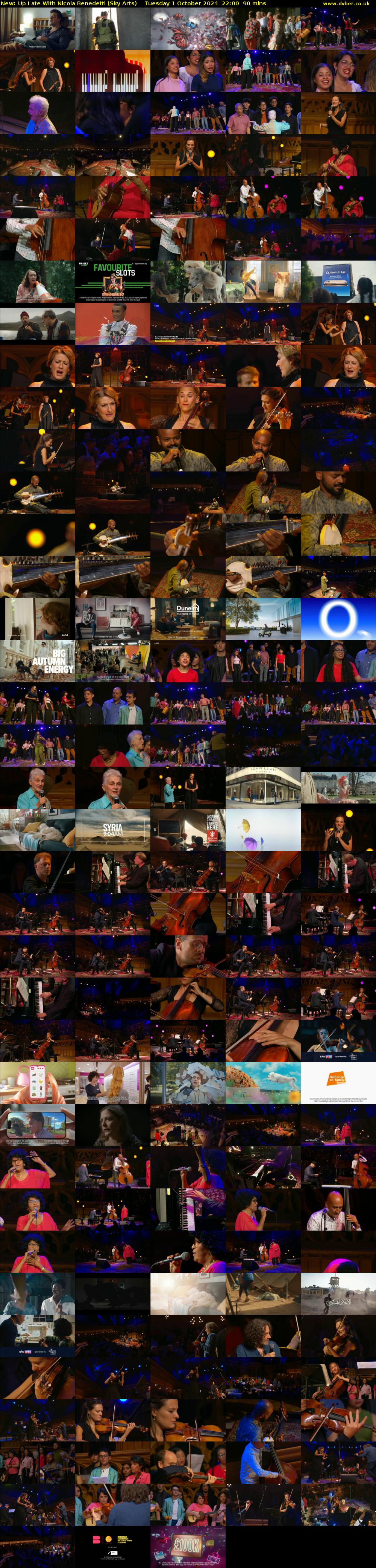 Up Late With Nicola Benedetti (Sky Arts) Tuesday 1 October 2024 22:00 - 23:30