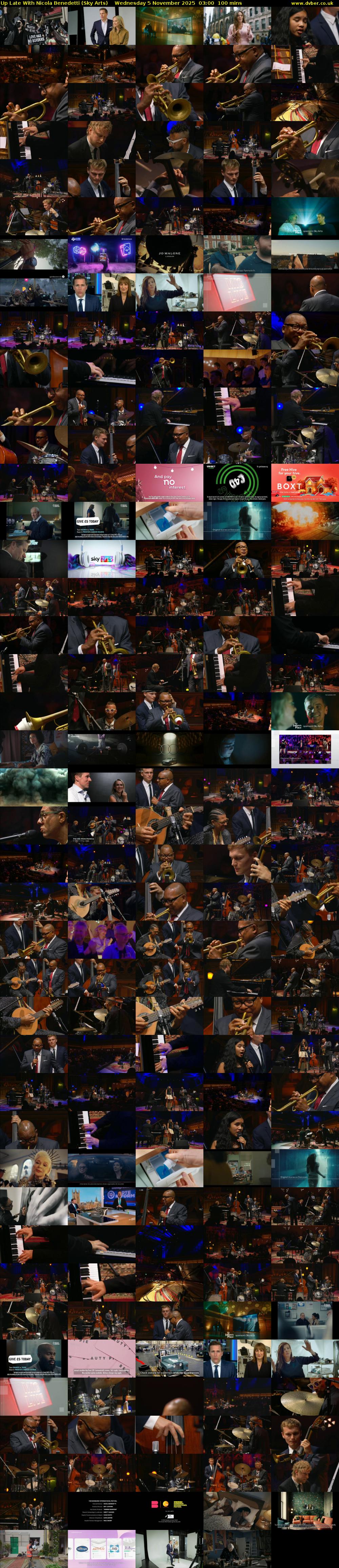 Up Late With Nicola Benedetti (Sky Arts) Wednesday 5 November 2025 03:00 - 04:40