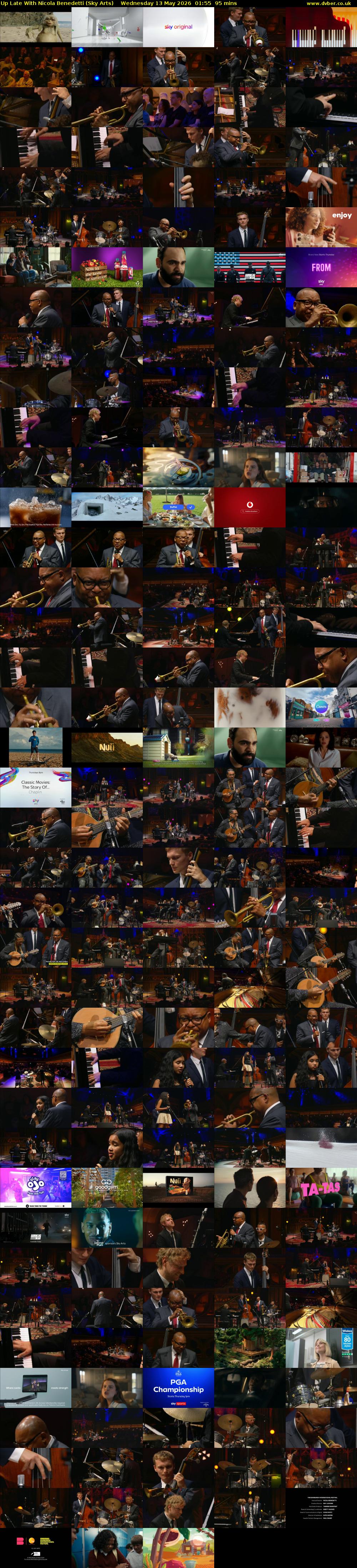 Up Late With Nicola Benedetti (Sky Arts) Wednesday 13 May 2026 01:55 - 03:30