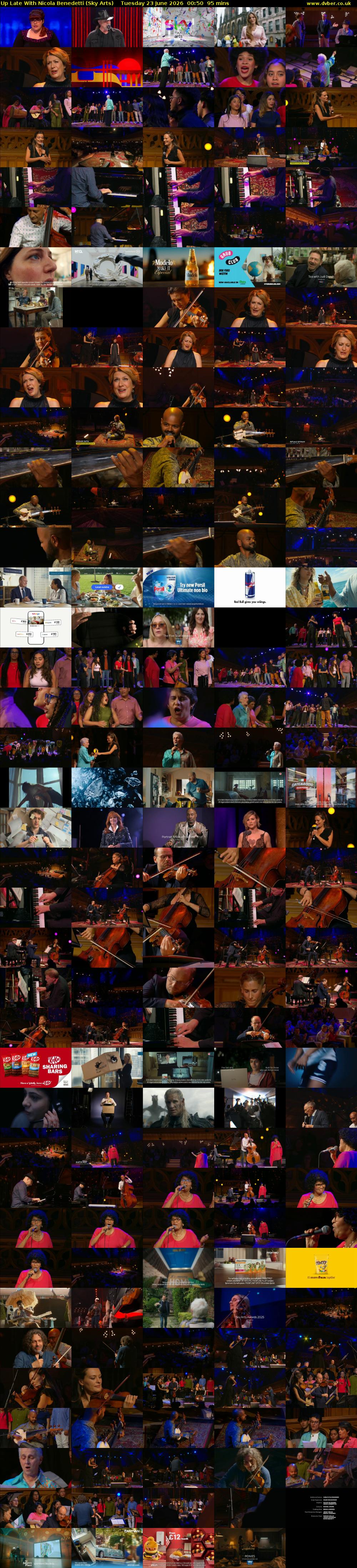 Up Late With Nicola Benedetti (Sky Arts) Tuesday 23 June 2026 00:50 - 02:25