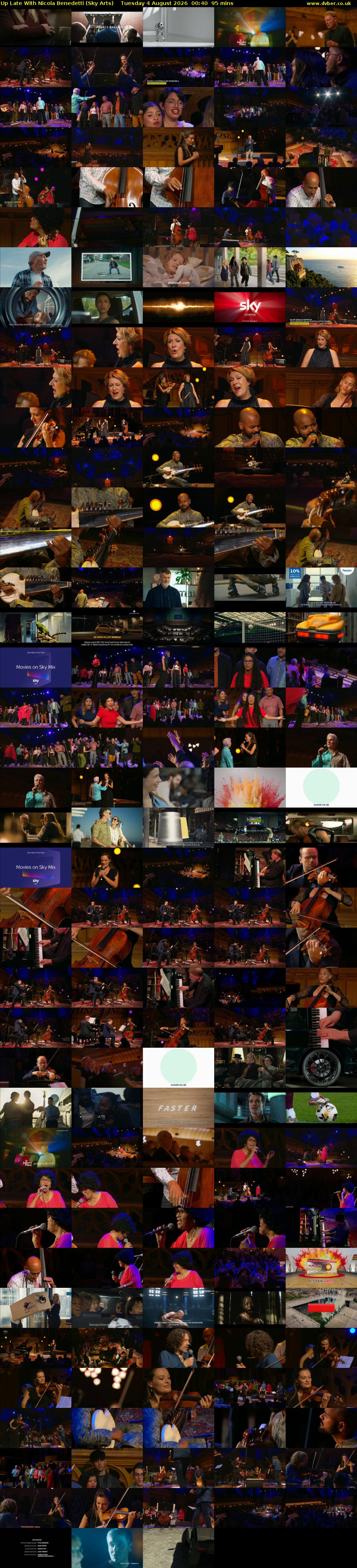 Up Late With Nicola Benedetti (Sky Arts) Tuesday 4 August 2026 00:40 - 02:15