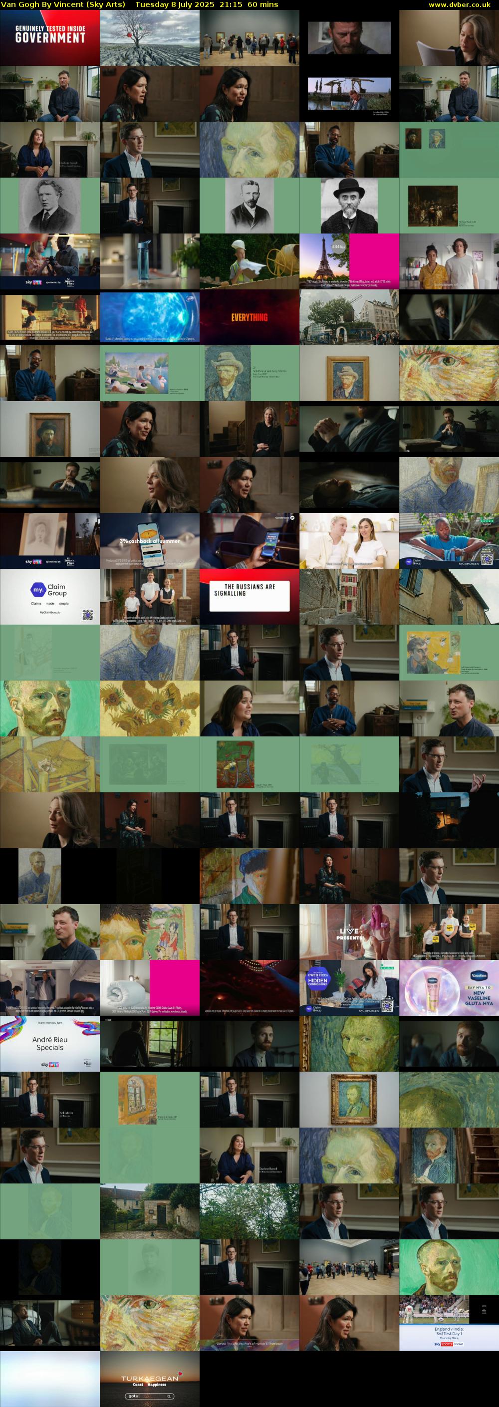 Van Gogh By Vincent (Sky Arts) Tuesday 8 July 2025 21:15 - 22:15