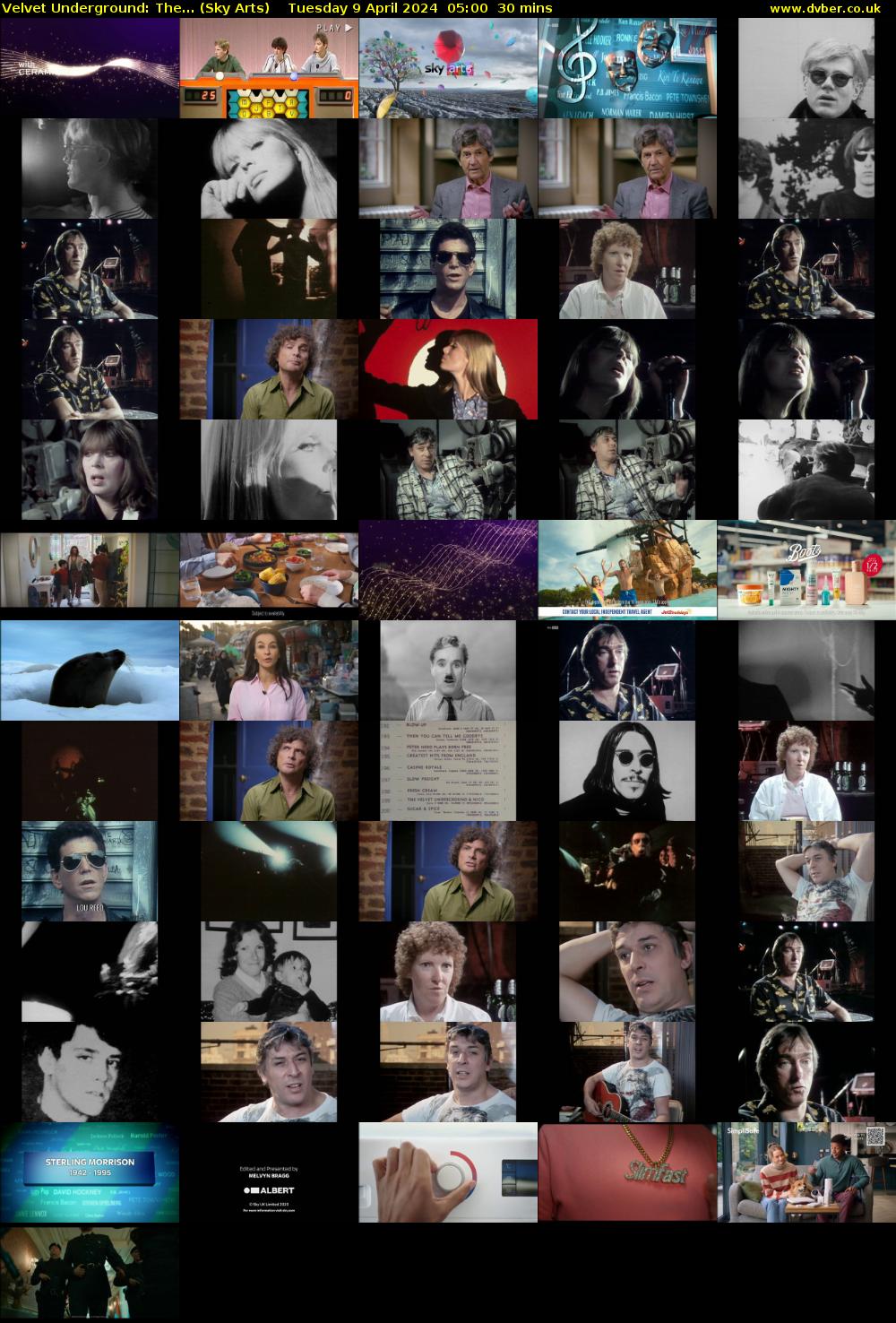 Velvet Underground: The... (Sky Arts) Tuesday 9 April 2024 05:00 - 05:30