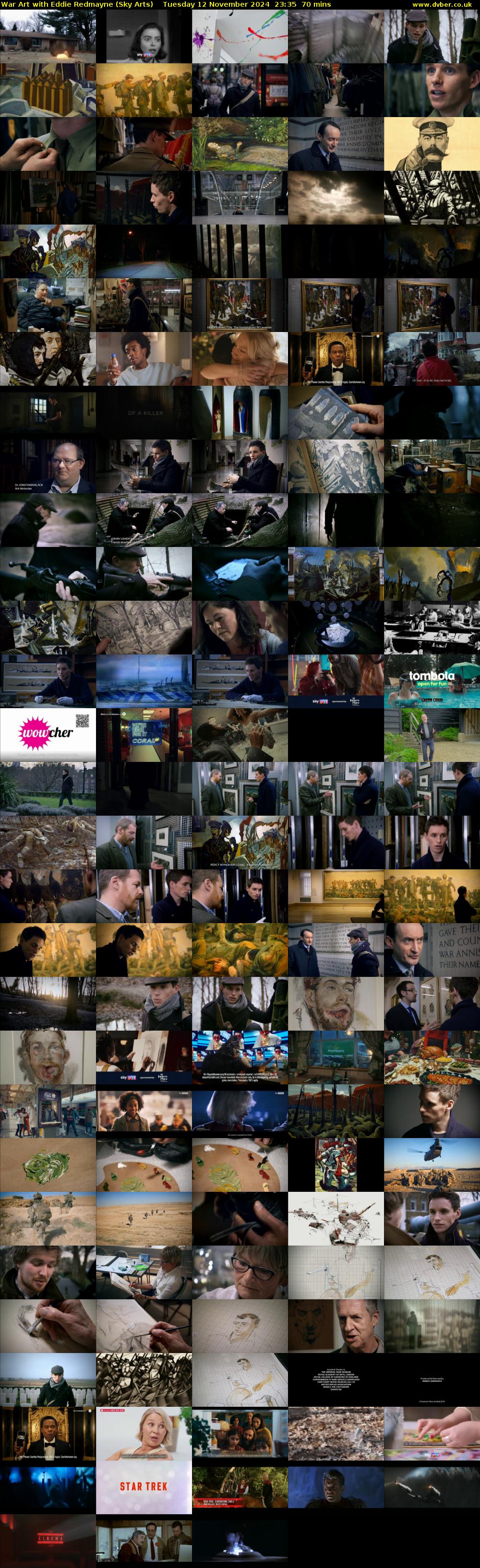 War Art with Eddie Redmayne (Sky Arts) Tuesday 12 November 2024 23:35 - 00:45