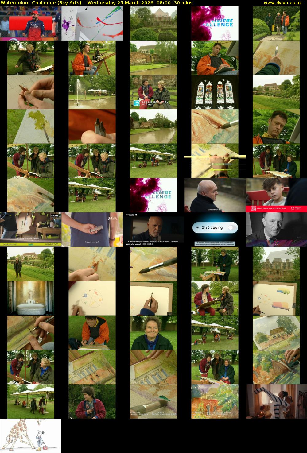 Watercolour Challenge (Sky Arts) Wednesday 25 March 2026 08:00 - 08:30