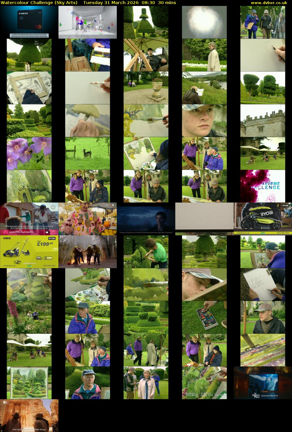 Watercolour Challenge (Sky Arts) Tuesday 31 March 2026 08:30 - 09:00