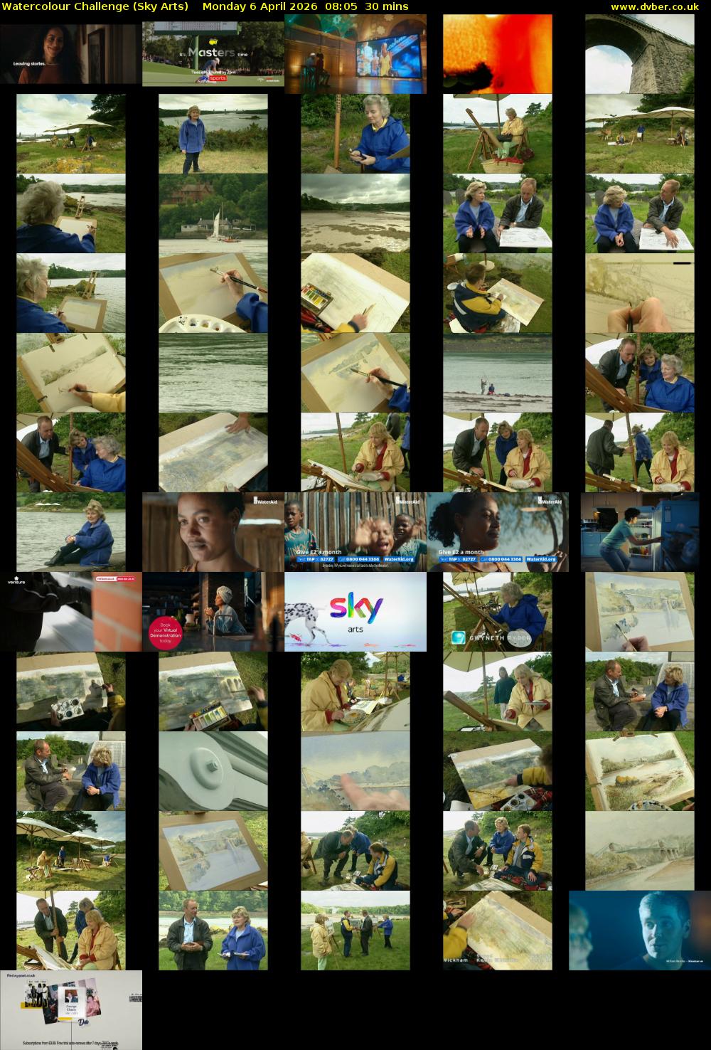 Watercolour Challenge (Sky Arts) Monday 6 April 2026 08:05 - 08:35