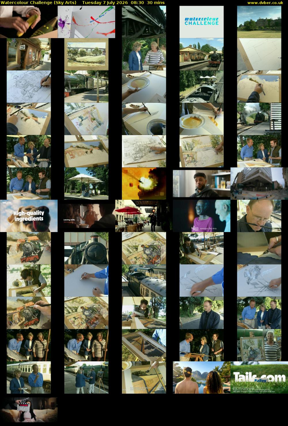 Watercolour Challenge (Sky Arts) Tuesday 7 July 2026 08:30 - 09:00