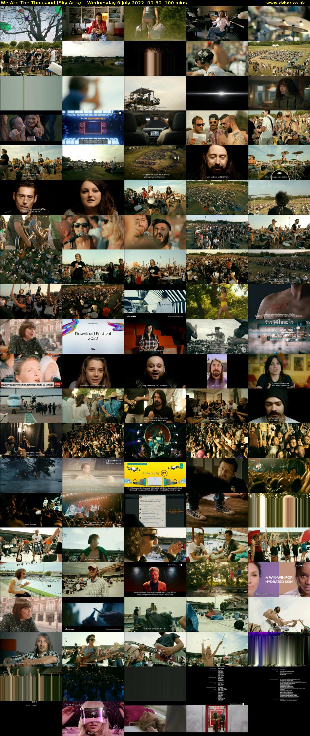 We Are The Thousand (Sky Arts) Wednesday 6 July 2022 00:30 - 02:10