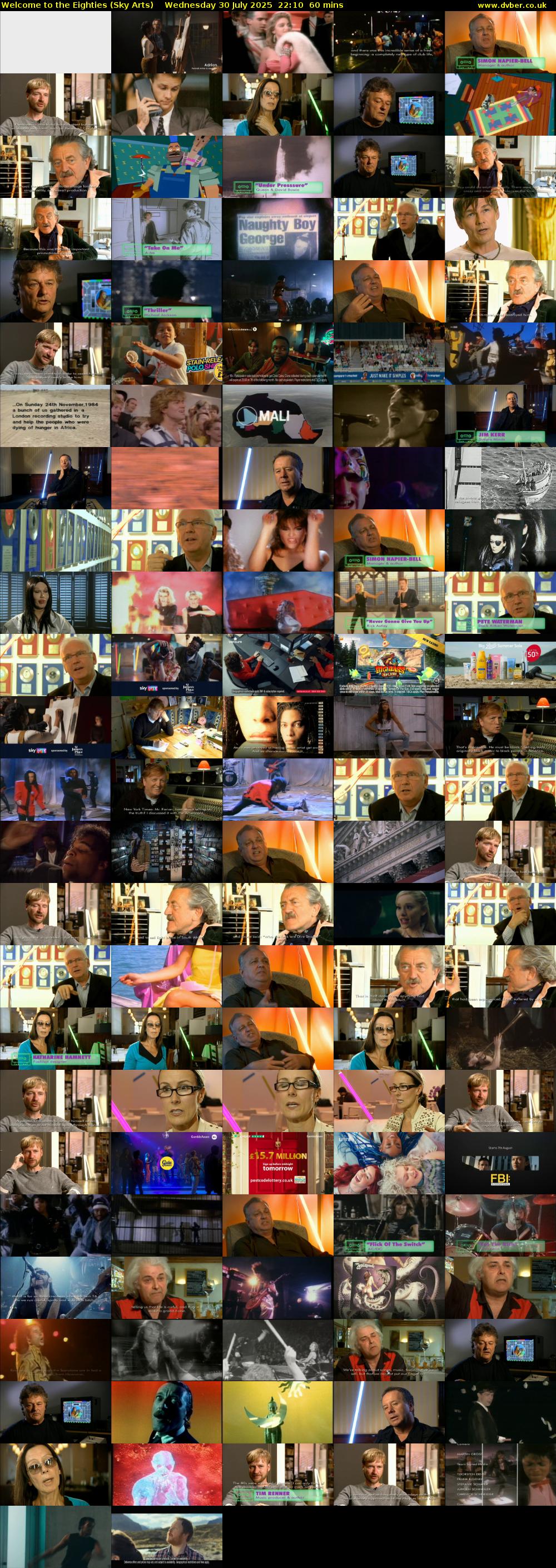 Welcome to the Eighties (Sky Arts) Wednesday 30 July 2025 22:10 - 23:10