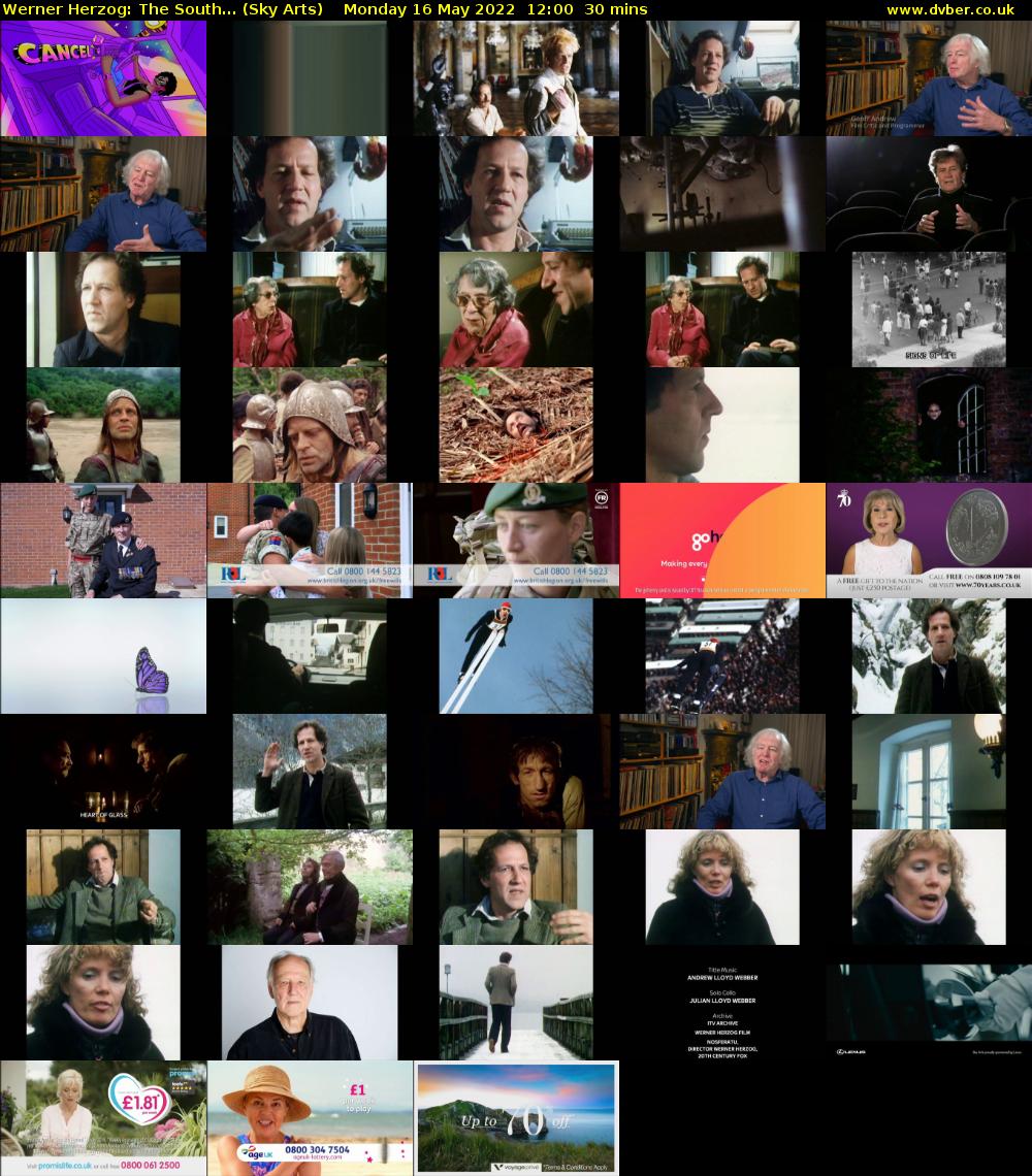 Werner Herzog: The South... (Sky Arts) Monday 16 May 2022 12:00 - 12:30