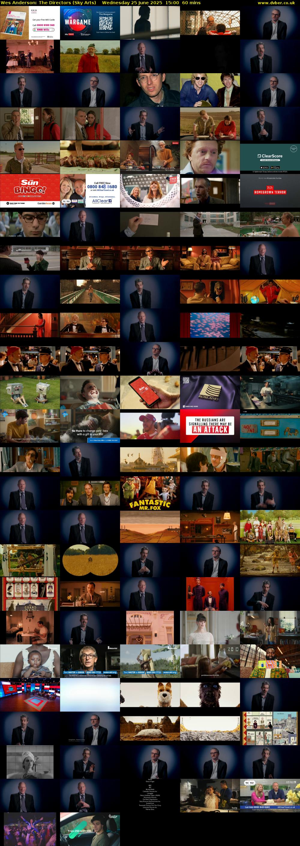 Wes Anderson: The Directors (Sky Arts) Wednesday 25 June 2025 15:00 - 16:00