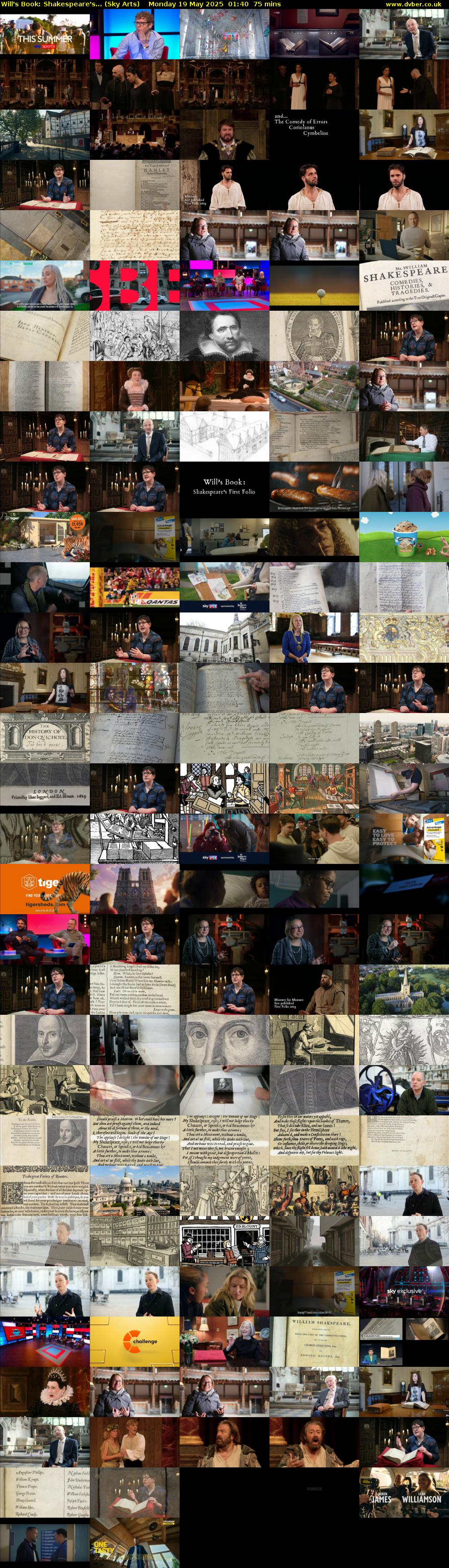 Will's Book: Shakespeare's... (Sky Arts) Monday 19 May 2025 01:40 - 02:55