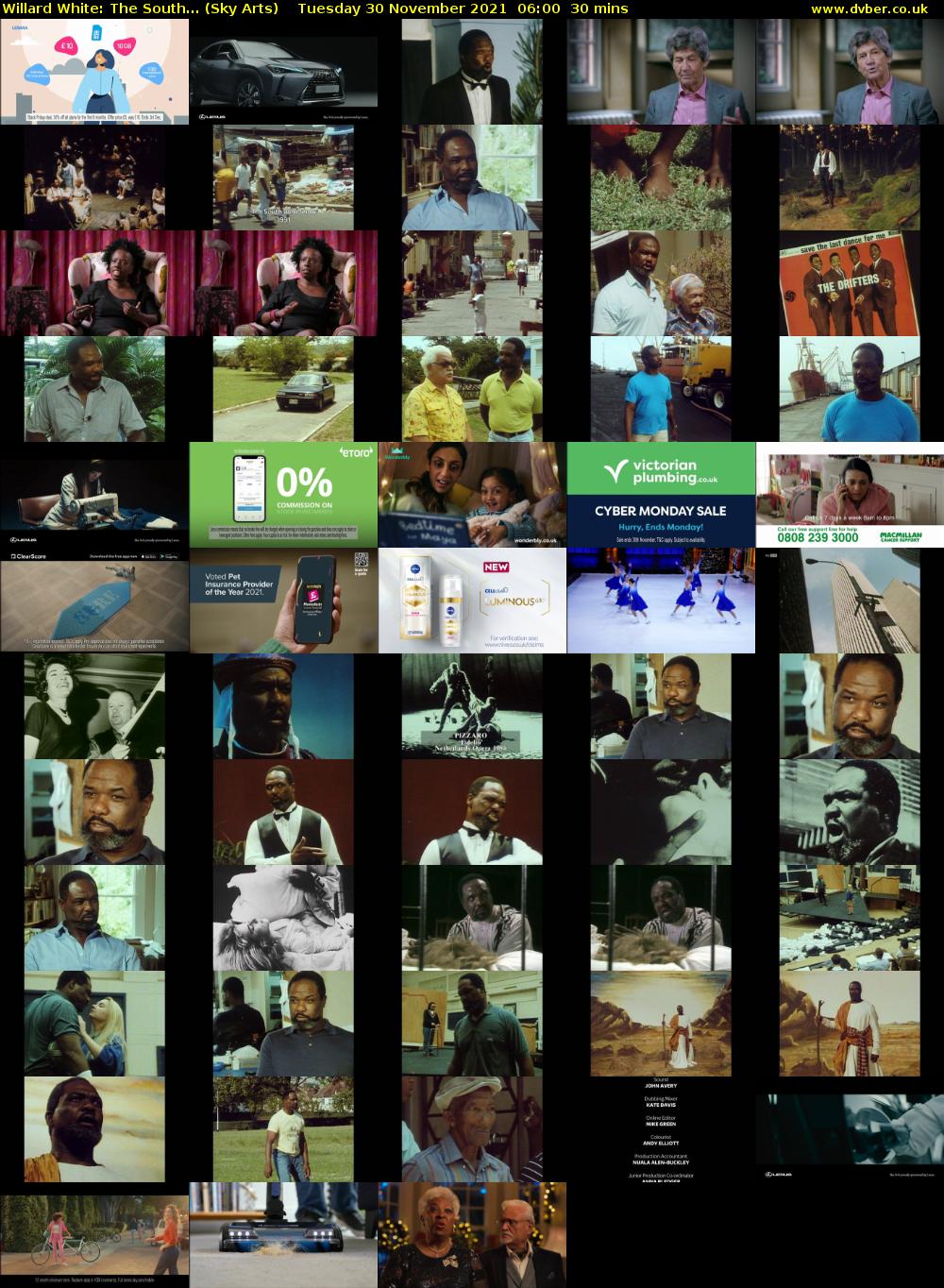 Willard White: The South... (Sky Arts) Tuesday 30 November 2021 06:00 - 06:30