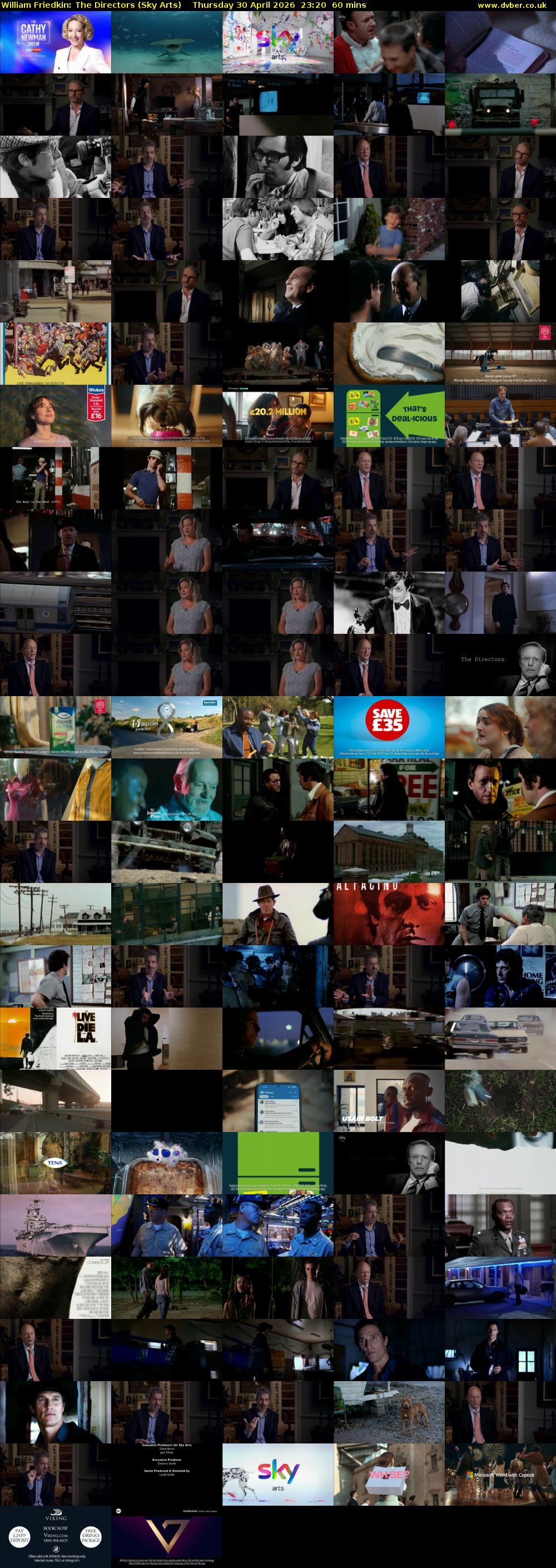 William Friedkin: The Directors (Sky Arts) Thursday 30 April 2026 23:20 - 00:20