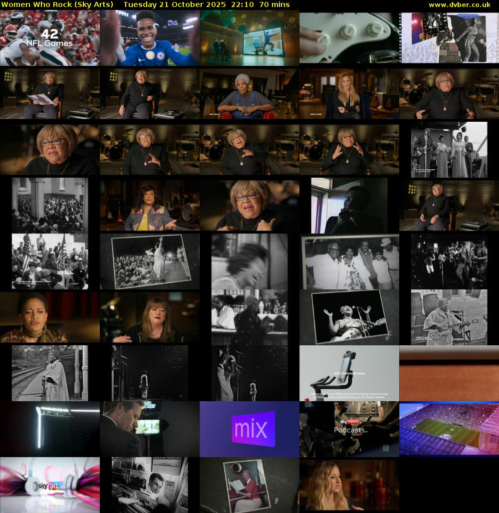 Women Who Rock (Sky Arts) Tuesday 21 October 2025 22:10 - 23:20