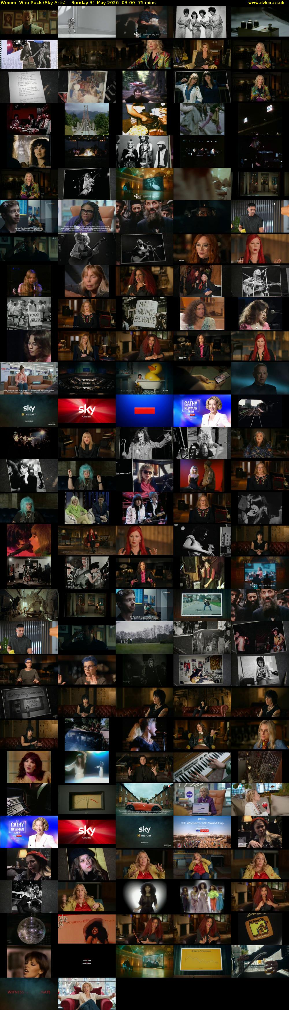Women Who Rock (Sky Arts) Sunday 31 May 2026 03:00 - 04:15