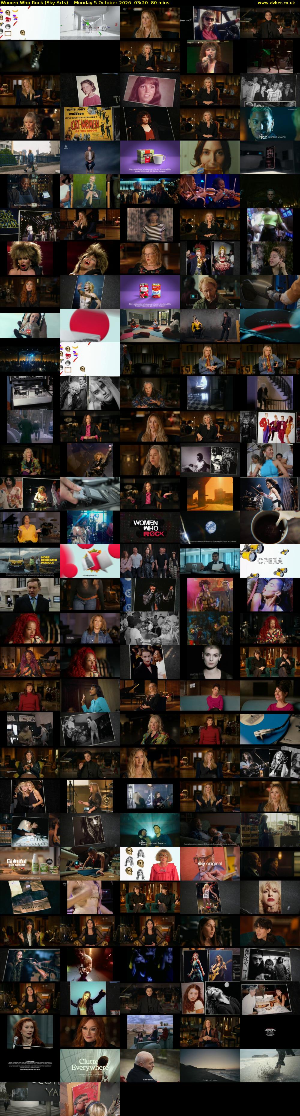Women Who Rock (Sky Arts) Monday 5 October 2026 03:20 - 04:40