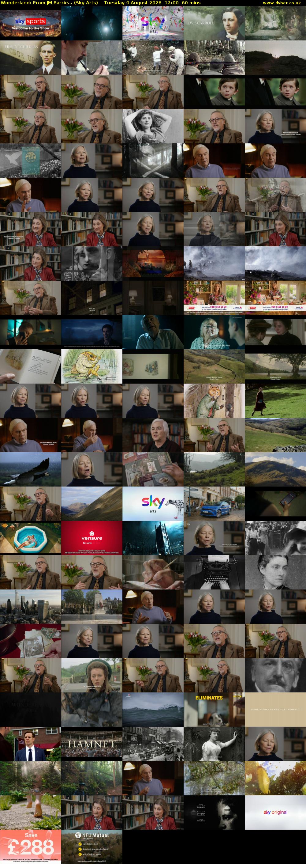 Wonderland: From JM Barrie... (Sky Arts) Tuesday 4 August 2026 12:00 - 13:00