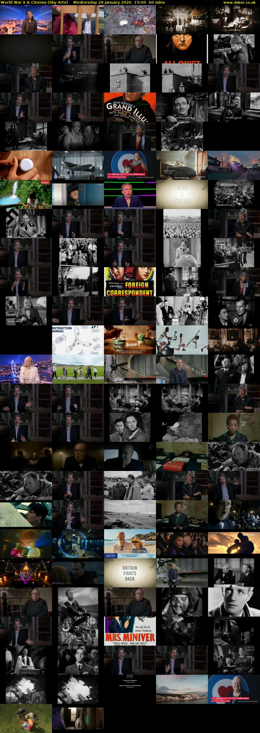 World War II & Cinema (Sky Arts) Wednesday 28 January 2026 15:00 - 16:00