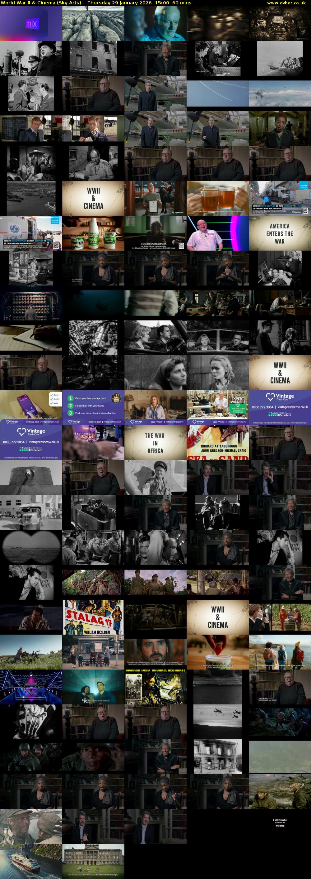 World War II & Cinema (Sky Arts) Thursday 29 January 2026 15:00 - 16:00